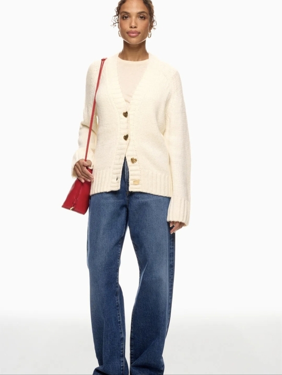 Splendid Sweaters - Splendid Hartley Wool Blend Knit Cardigan Sweater with Heart Details